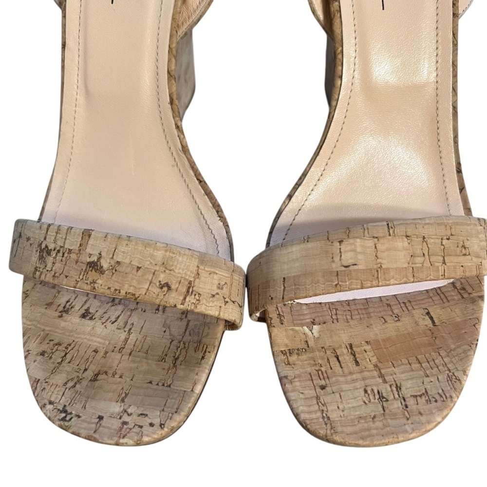 AGL Demi Ankle Strap Cork Wedge Sandals Naturale Sz 11 - Picture 3 of 9